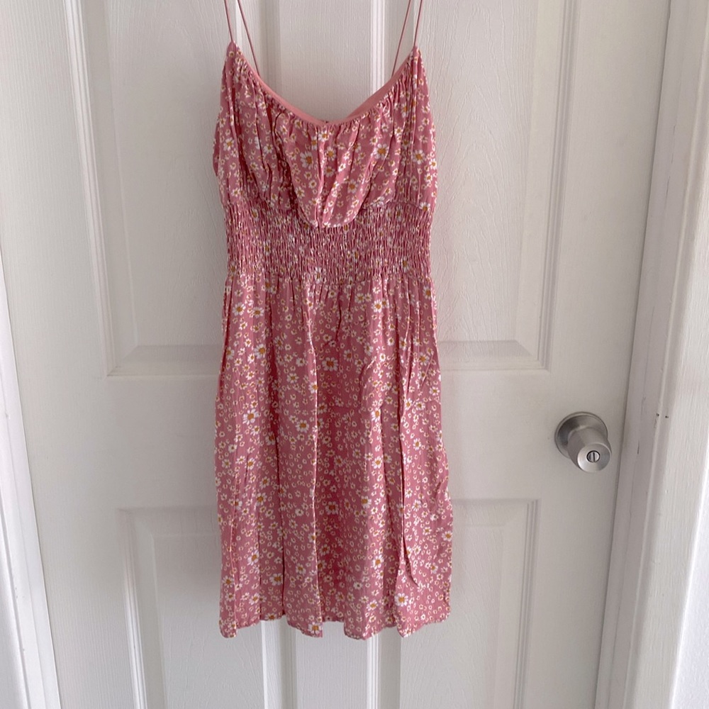 Adorable, pink spaghetti, strap sundress